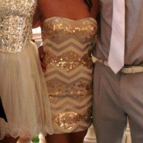 As U Wish Dresses & Skirts - Gold and Silver Sequenced Dress